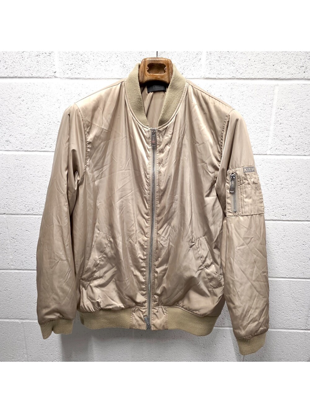 Kith Astor Padded MA-1 Khaki Bomber Jacket XL Streetwear Puffer Coat 23x32